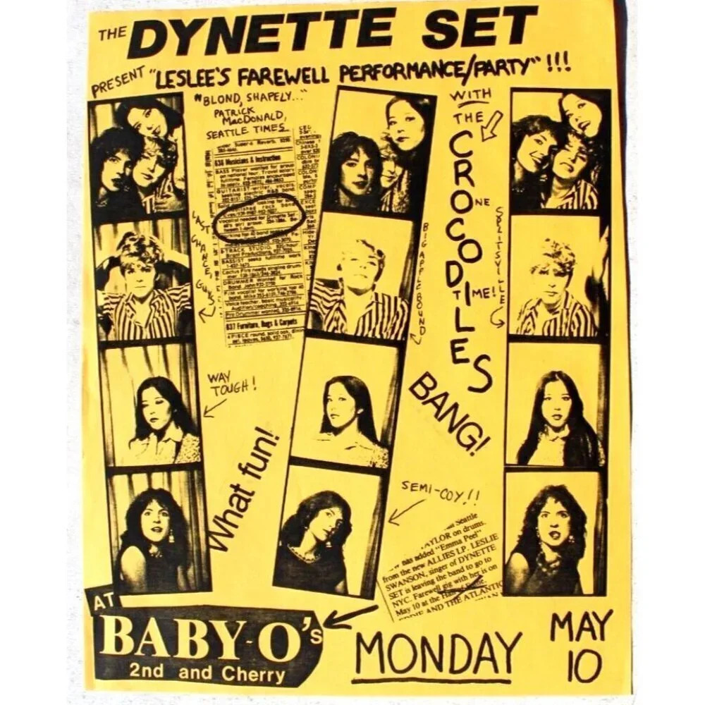 Vtg 1980s 1990s Dynette Set Leslee's Farewell Band Promo Concert POSTER Flyer